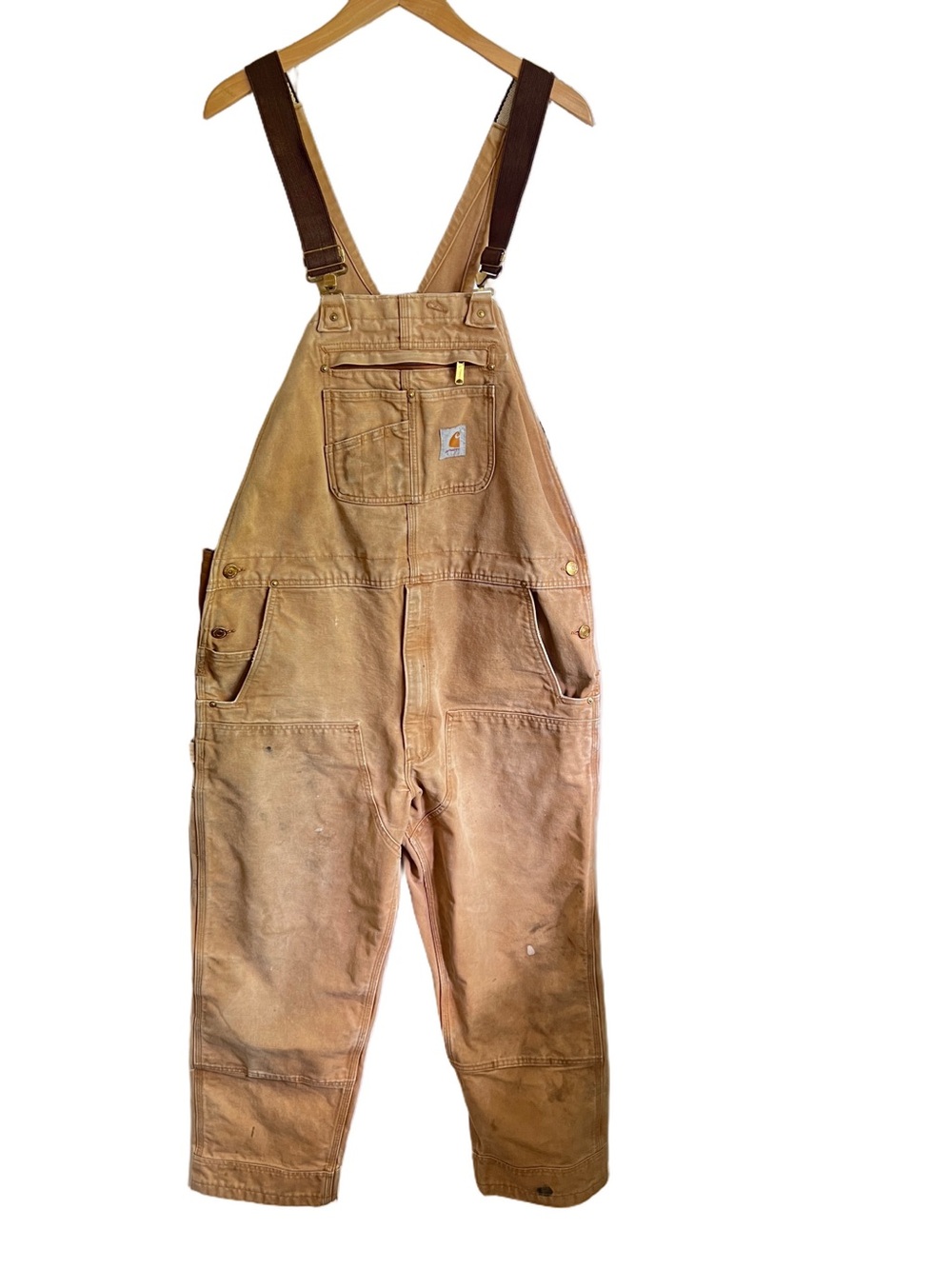 Carhartt Duck Bib Carpenter Overalls Double Knees 42 x 28
